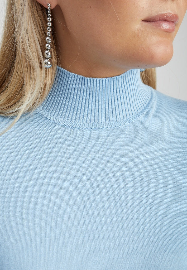 Minus MSLima Roll Neck Knit T-Shirt 1048 Ice Blue