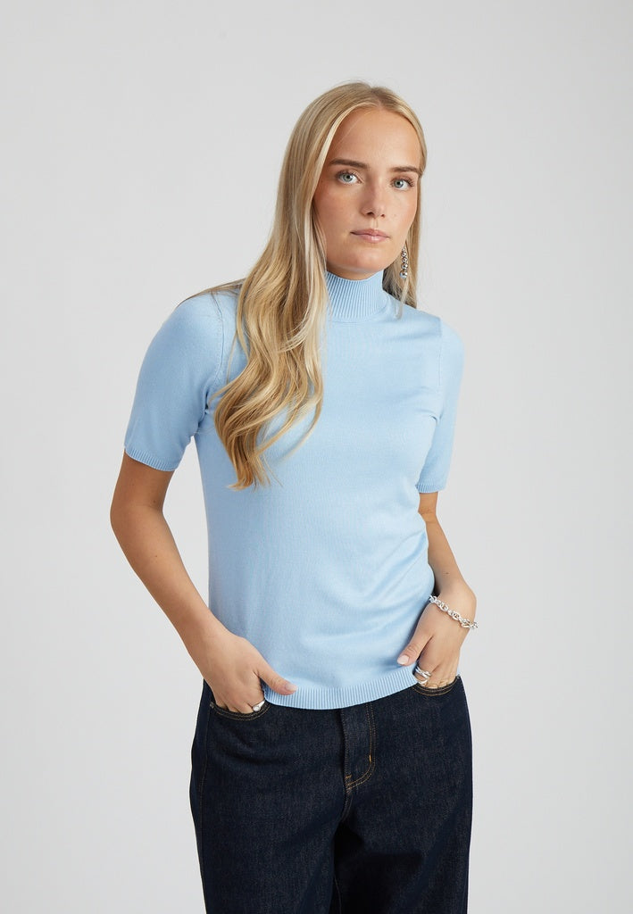 Minus MSLima Roll Neck Knit T-Shirt 1048 Ice Blue