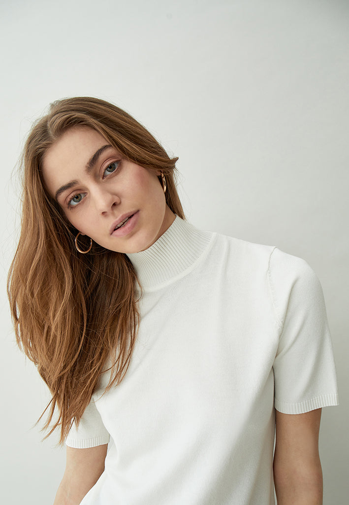 Minus MSLima Roll Neck Knit T-Shirt 220 Broken White