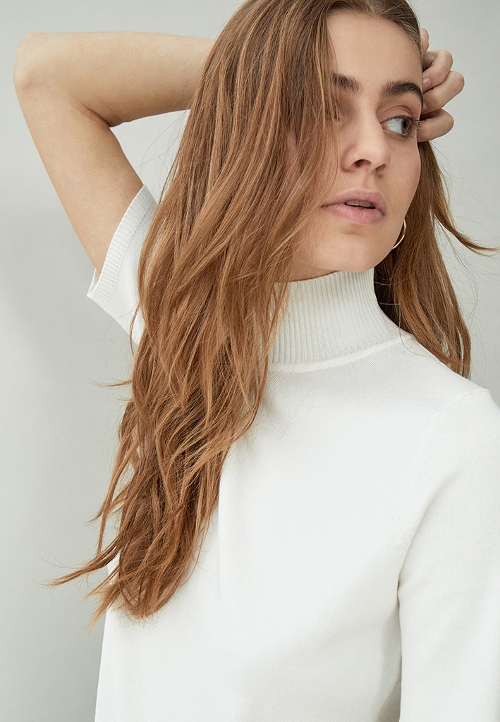 Minus MSLima Roll Neck Knit T-Shirt 220 Broken White