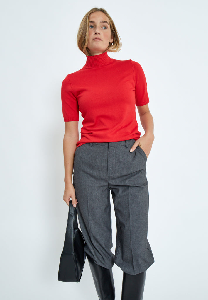 Minus MSLima Roll Neck Knit T-Shirt 4175 Tomato
