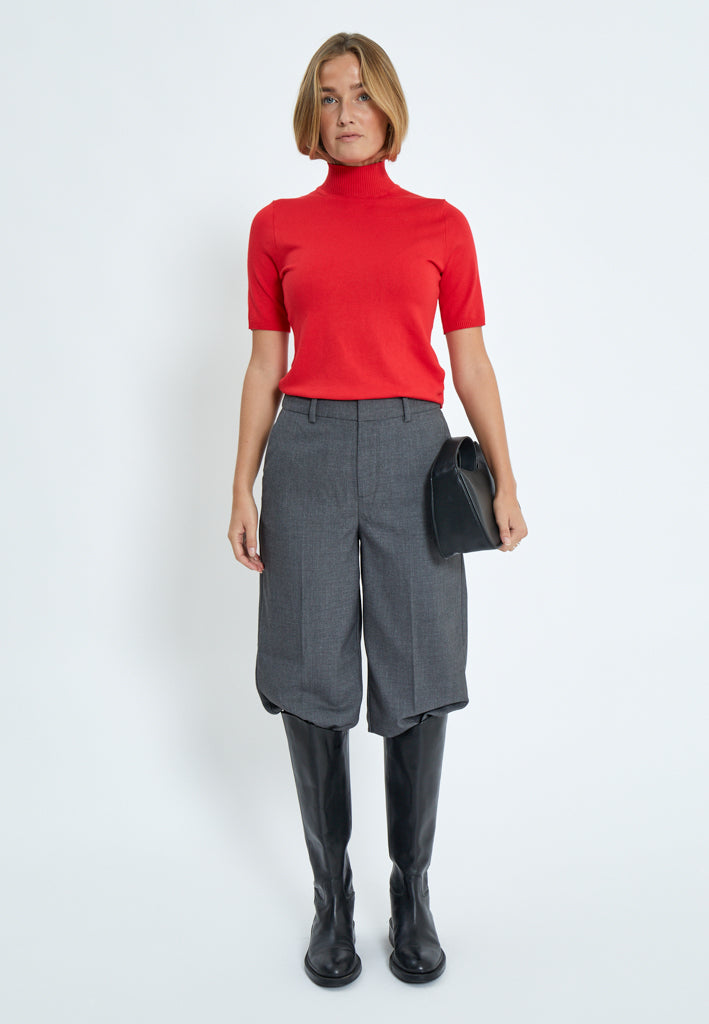 Minus MSLima Roll Neck Knit T-Shirt 4175 Tomato