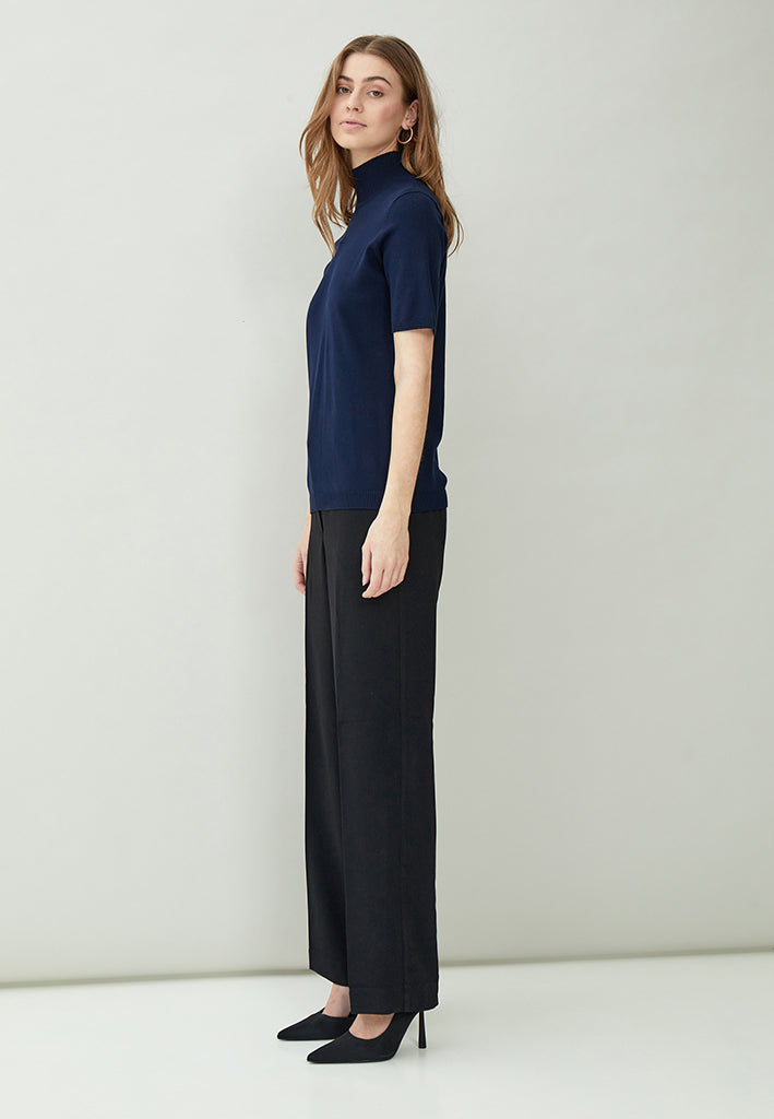 Minus MSLima Roll Neck Knit T-Shirt 542 Black Iris Solid