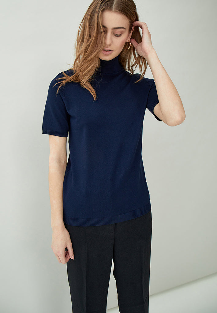 Minus MSLima Roll Neck Knit T-Shirt 542 Black Iris Solid