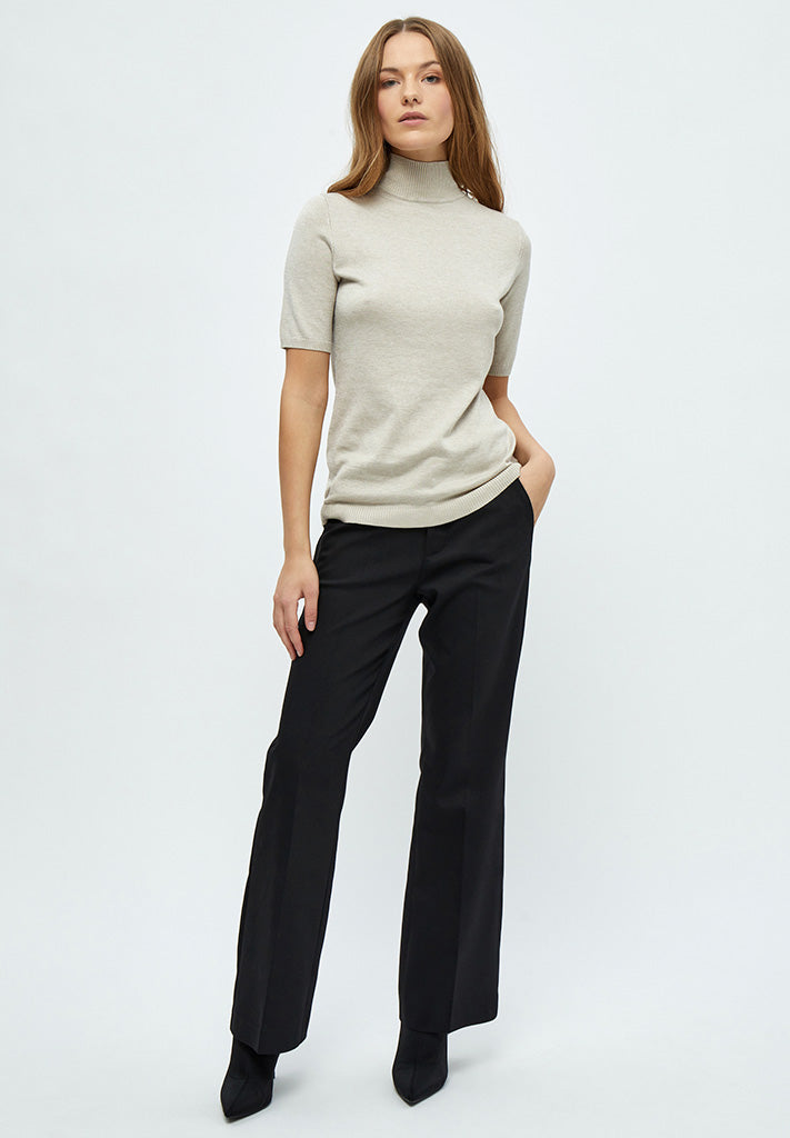 Minus MSLima Roll Neck Knit T-Shirt 9015M Sand Gray Melange