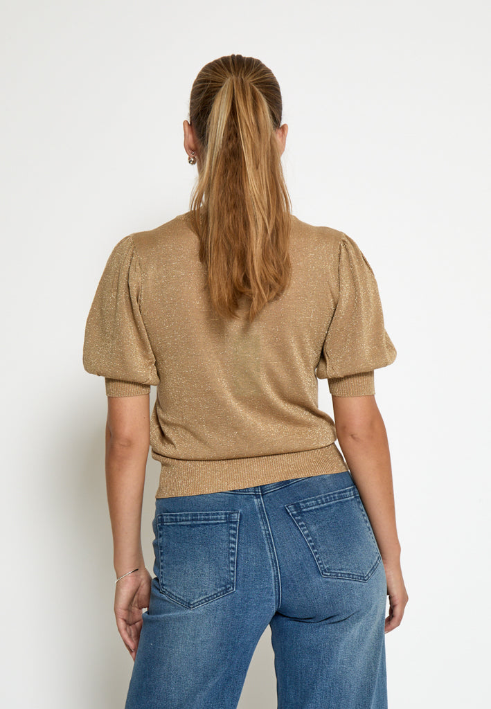 Minus MSLiva Metallic Pullover T-Shirt 0312Met Tan Metal.