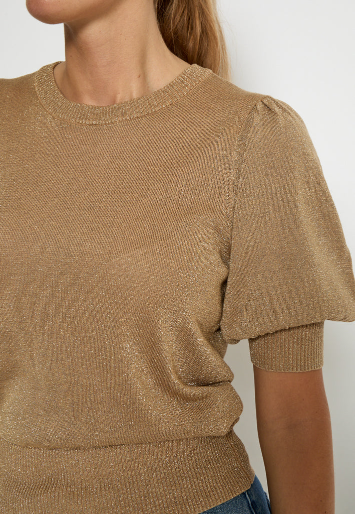 Minus MSLiva Metallic Pullover T-Shirt 0312Met Tan Metal.