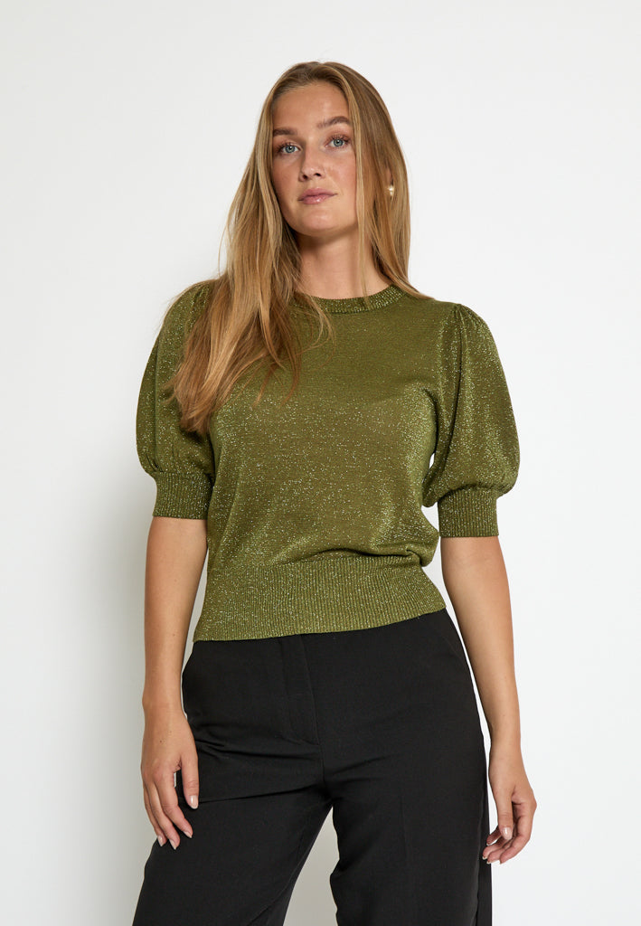 Minus MSLiva Metallic Pullover T-Shirt 3099MET Olive Green Met.