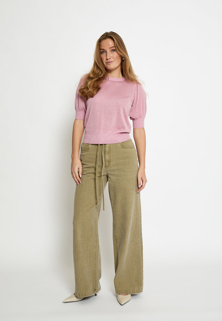 Minus MSLiva Metallic Pullover T-Shirt 4019MET Prism Pink Metal.