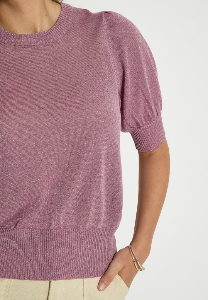 Minus MSLiva Metallic Pullover T-Shirt 7032Met Mauve Orchid Metal.