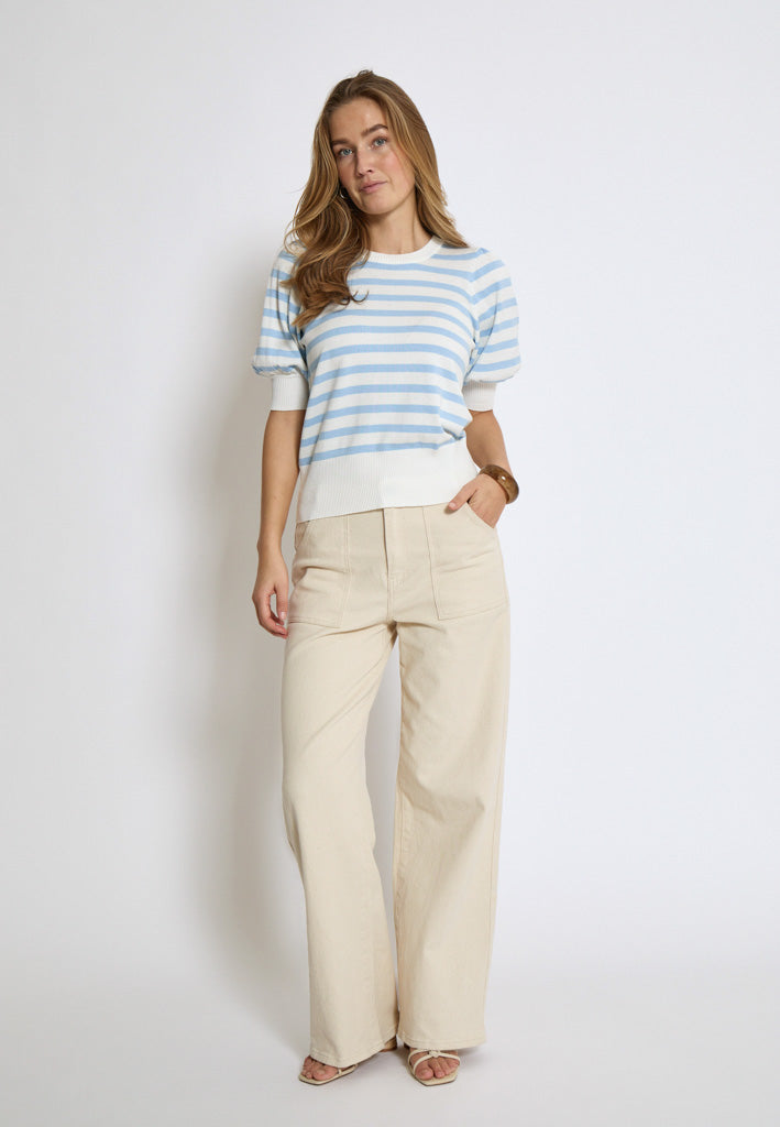 Minus MSLiva Pullover Pullover 1048S Ice Blue Stripe