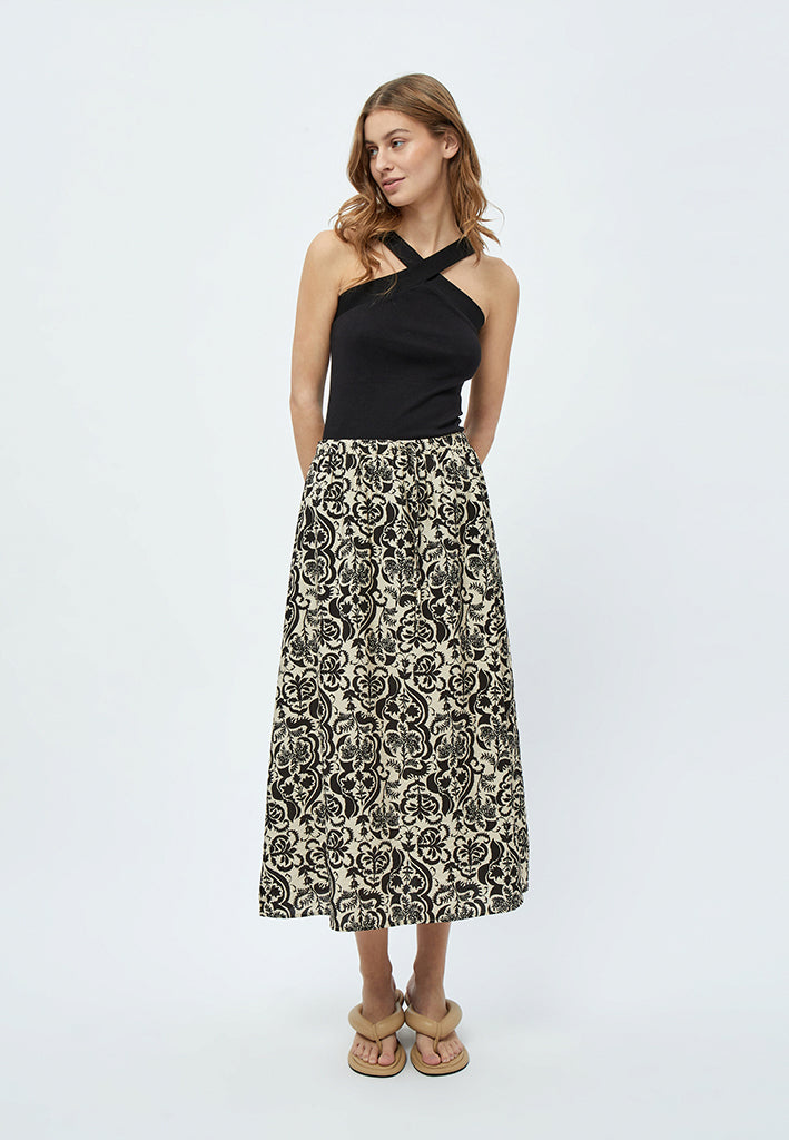 Minus MSLizia Midi Skirt Skirt 9015P Sand Gray Print
