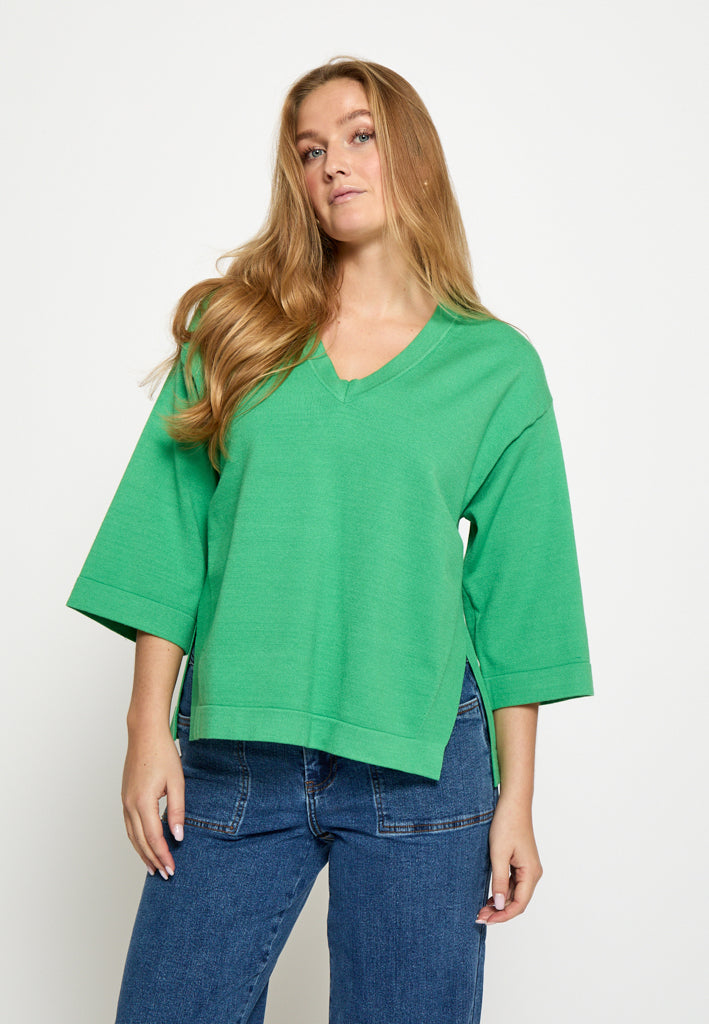 Minus MSLupi V-Neck Knit T-Shirt T-Shirt 3032 Greenbriar