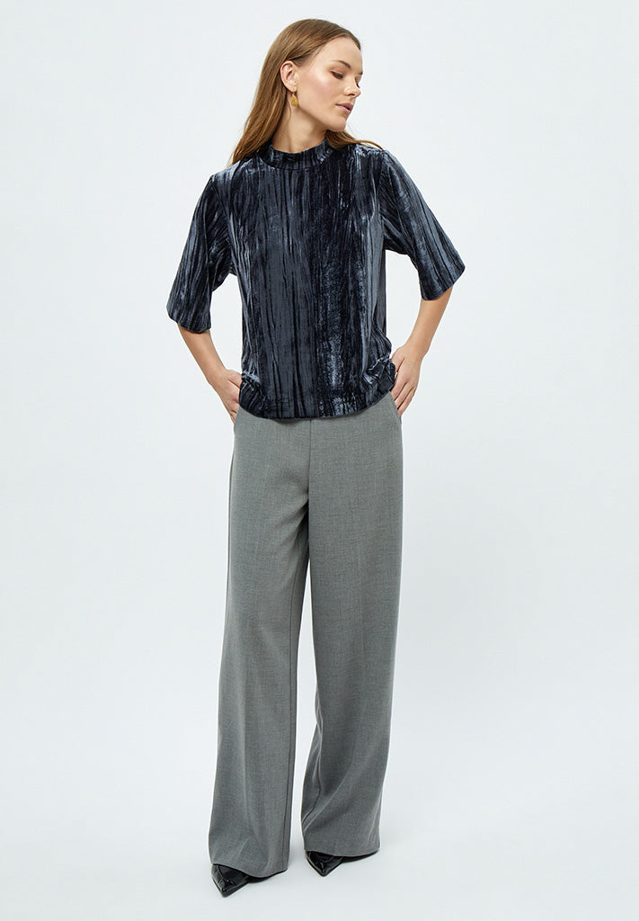 Minus MSMadelyn Velvet Blouse Blouse 2995 Nine Iron Gray