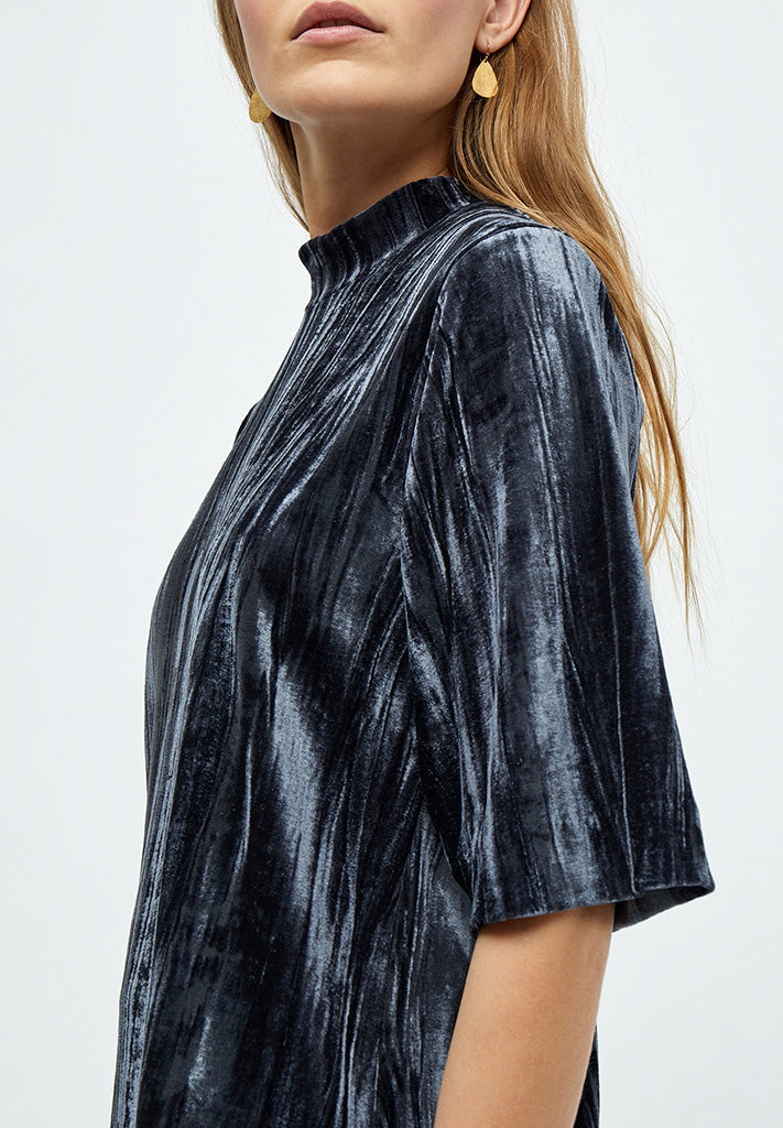 Minus MSMadelyn Velvet Blouse Blouse 2995 Nine Iron Gray
