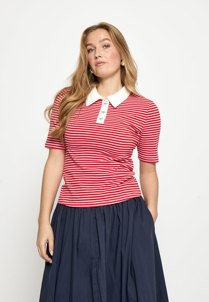 Minus MSMalle Polo T-Shirt T-Shirt 4620S High Risk Red Stripe