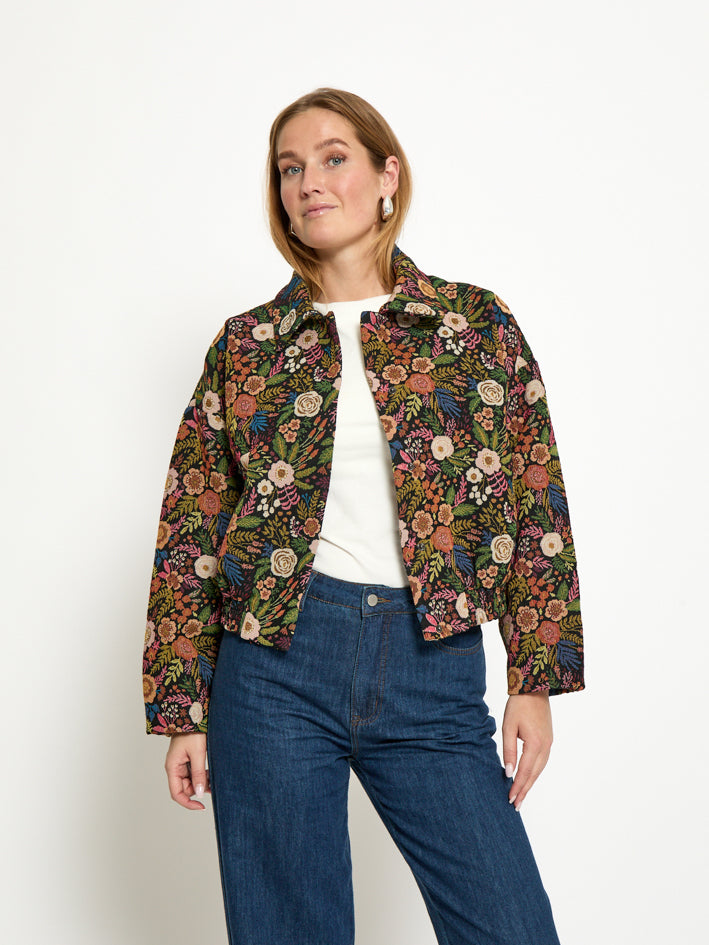 Minus MSMeg Jacket Jacket 9041P Black Flower Print