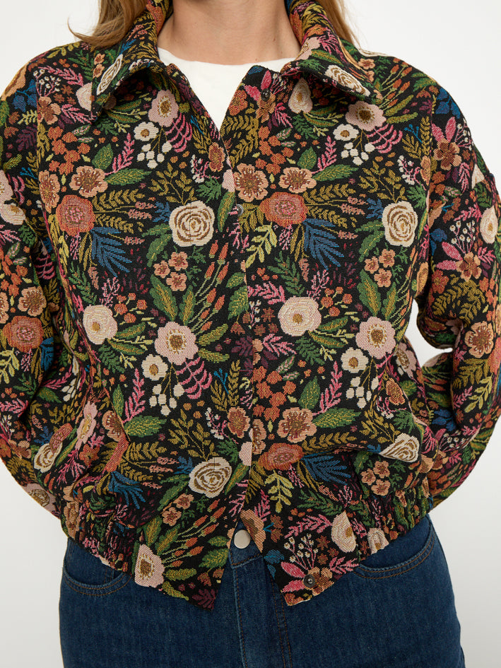 Minus MSMeg Jacket Jacket 9041P Black Flower Print