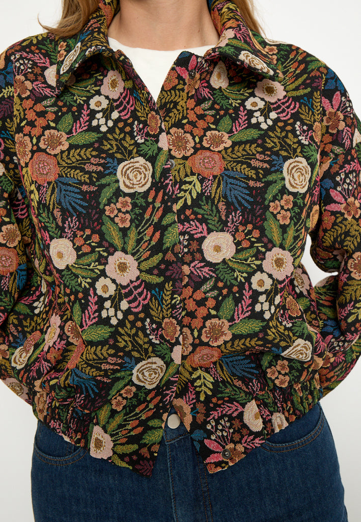 Minus MSMeg Jacket Jacket 9041P Black Flower Print