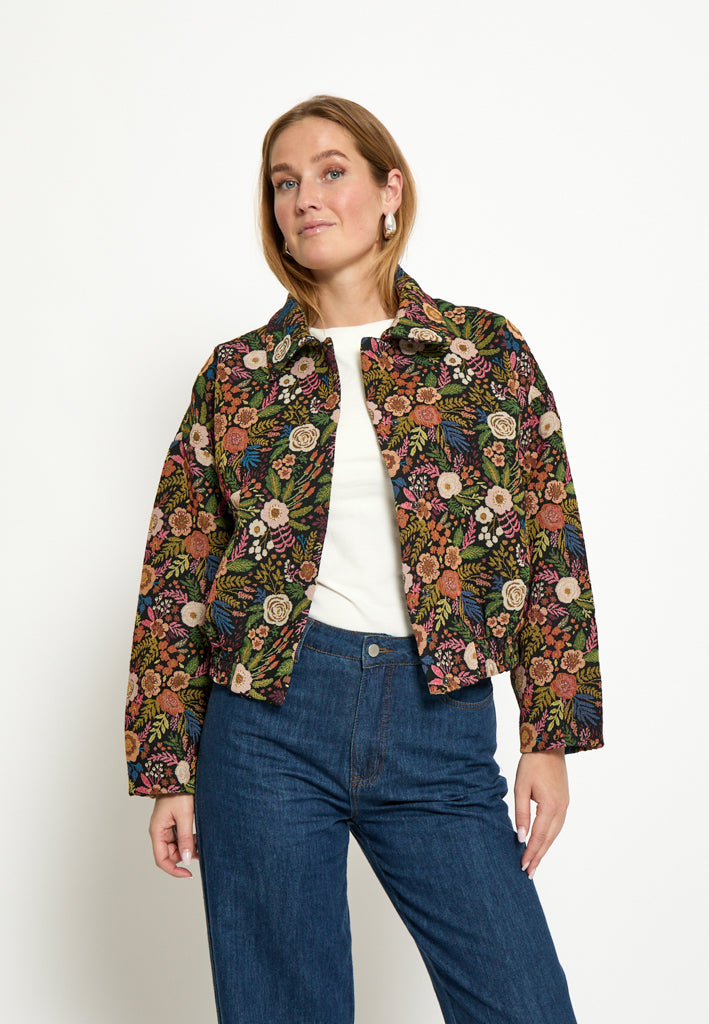 Minus MSMeg Jacket Jacket 9041P Black Flower Print
