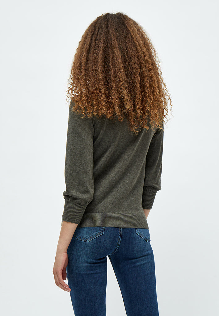 Minus MSMersin Roll Neck Knit Pullover 3655M Beluga Green Melange