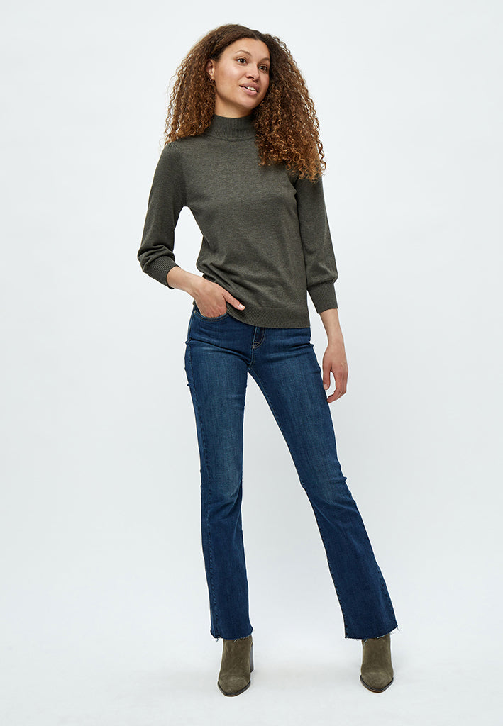 Minus MSMersin Roll Neck Knit Pullover 3655M Beluga Green Melange