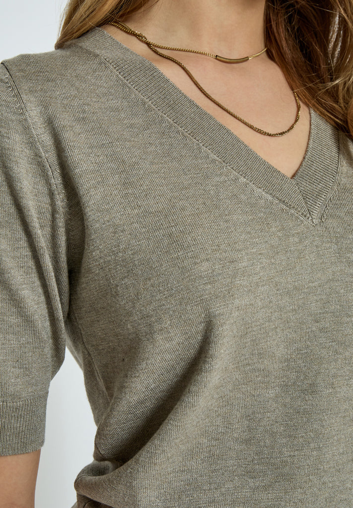 Minus MSMilla Knit T-Shirt T-Shirt 399 Wood Smoke Melange