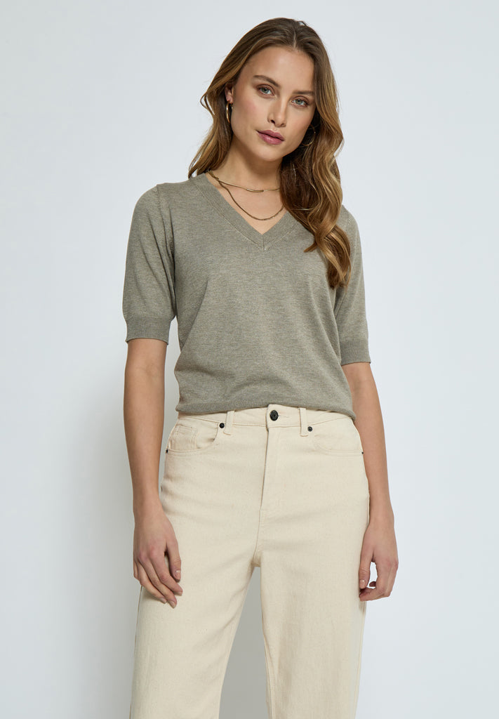 Minus MSMilla Knit T-Shirt T-Shirt 399 Wood Smoke Melange