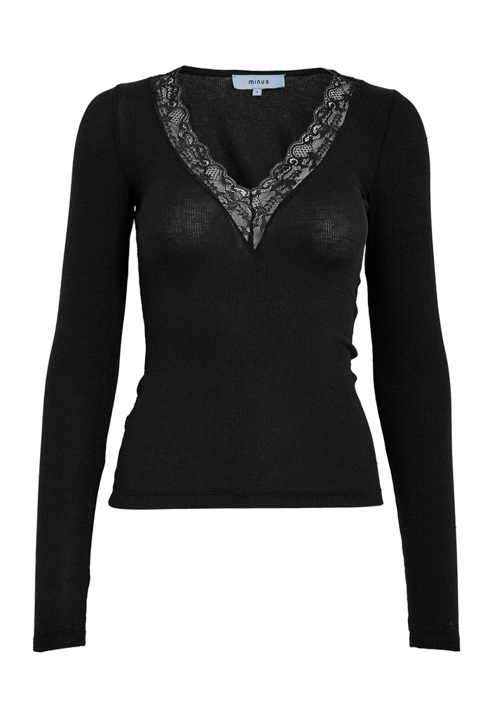 Minus MSMilli Long Sleeve Lace T-Shirt T-Shirt 100 Black