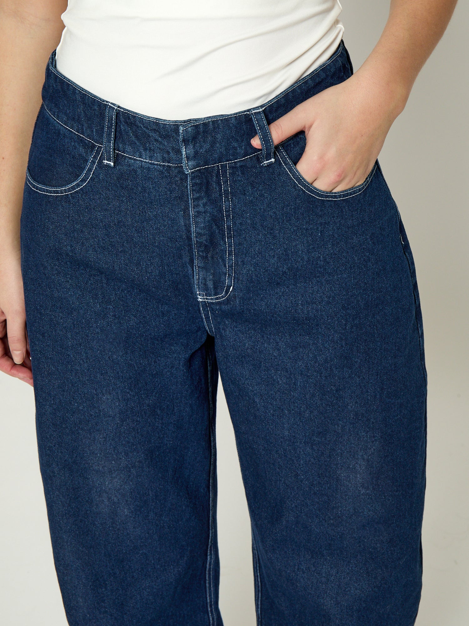 Minus MSMinea High Waist Jeans Jeans 537 Dark Denim Blue