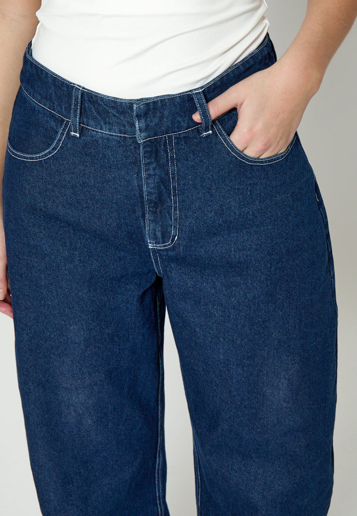 Minus MSMinea High Waist Jeans Jeans 537 Dark Denim Blue