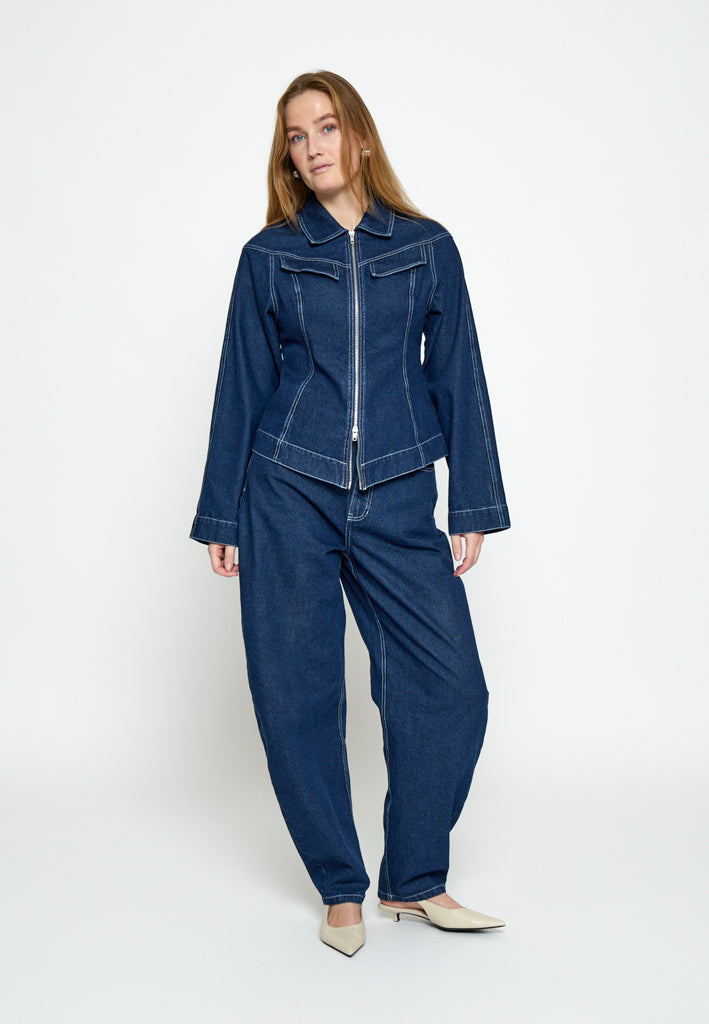 Minus MSMinea High Waist Jeans Jeans 537 Dark Denim Blue