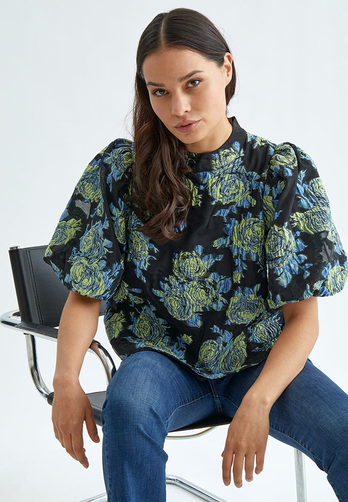 Minus MSMistia Blouse Blouse 1202P Ocean Blue Print