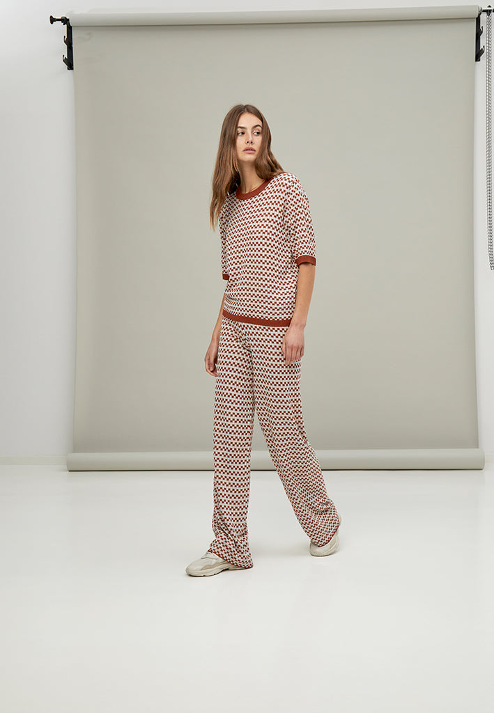 Minus MSMorrigan Knit Pants Pant 393C Desert Sand Checked