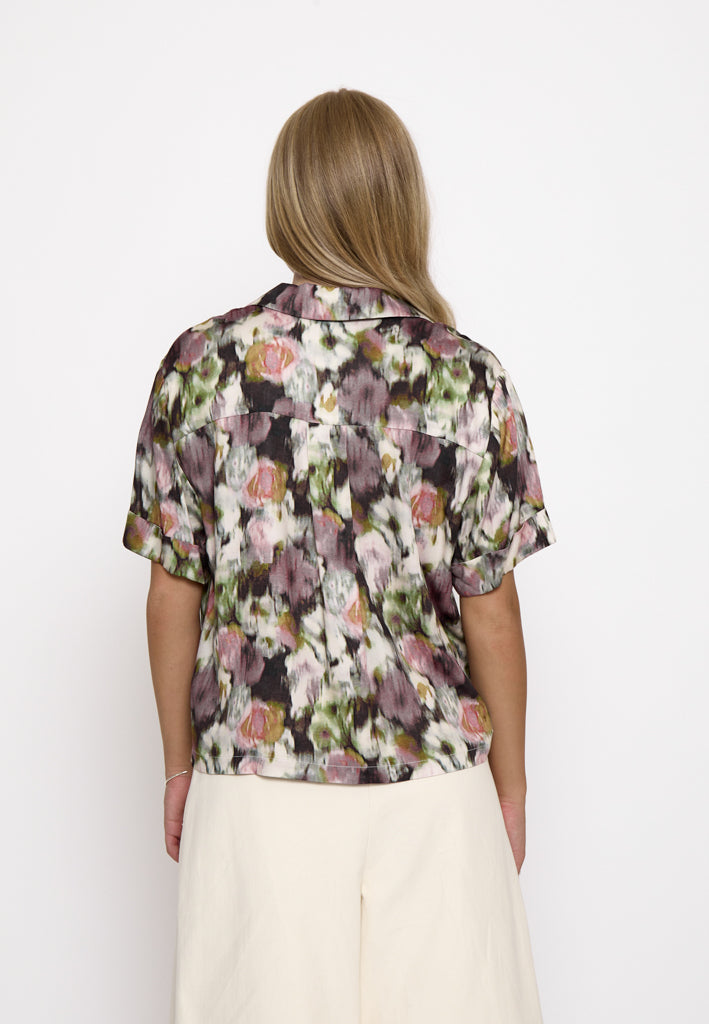 Minus MSNadia V- Neck Shirt Shirt 4009P Andorra Red Print
