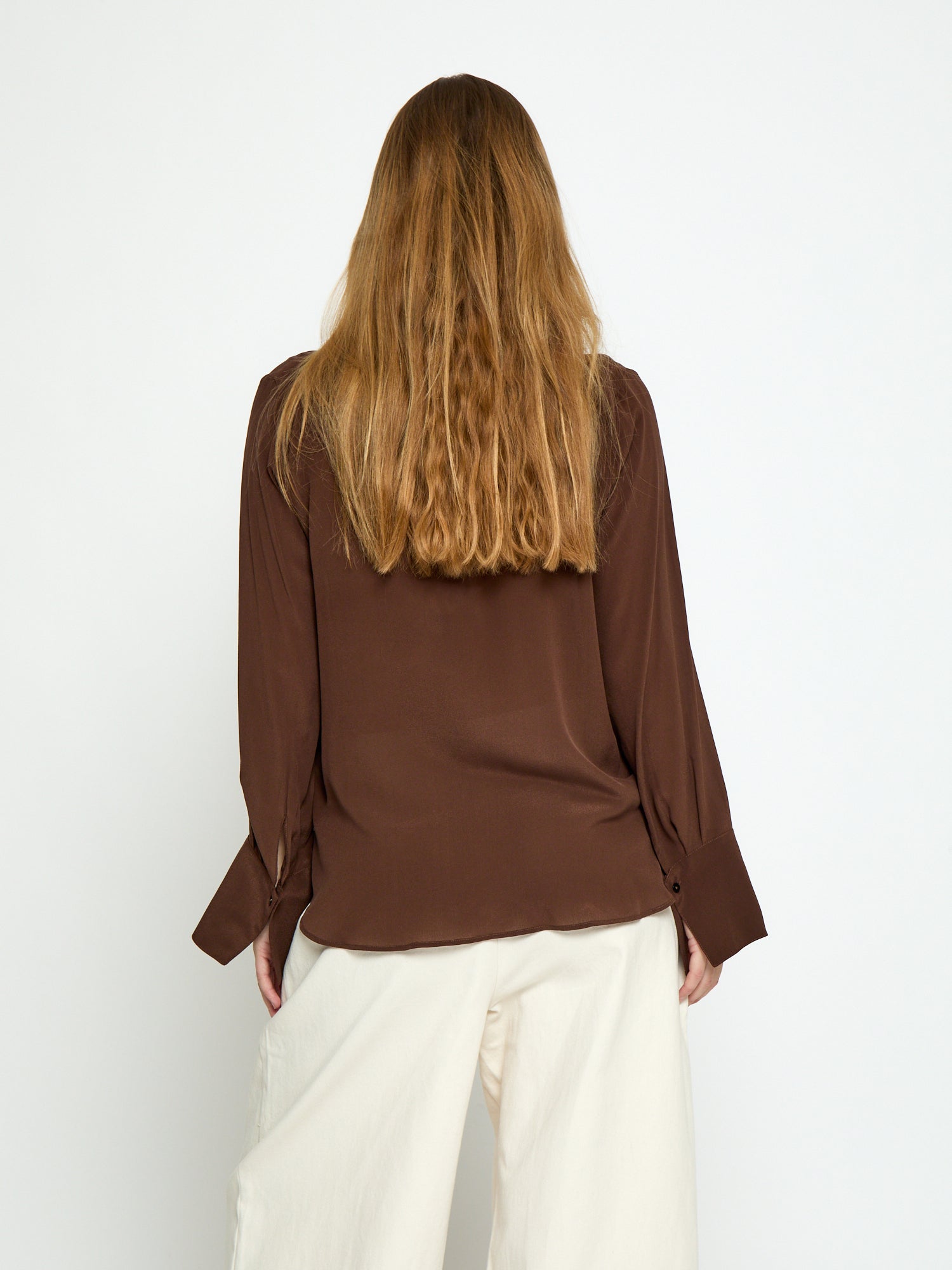 Minus MSNew Caty Silk Shirt Shirt 5065 Chestnut