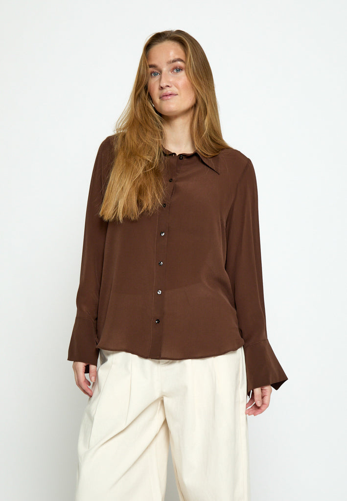 Minus MSNew Caty Silk Shirt Shirt 5065 Chestnut