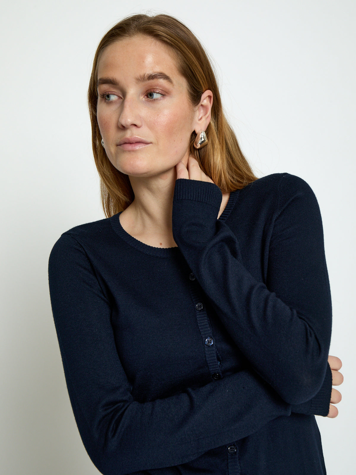 Minus MSNew Laura Cardigan Cardigans 542 Black Iris Solid