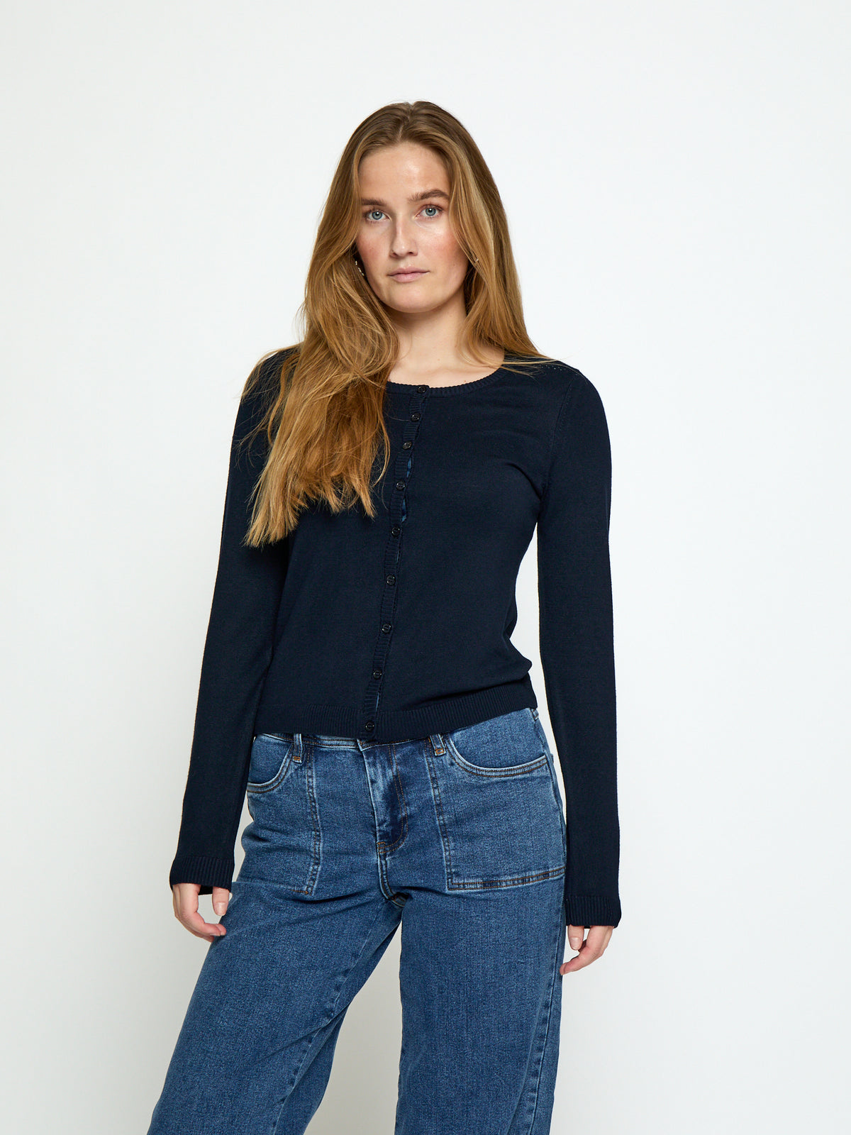 Minus MSNew Laura Cardigan Cardigans 542 Black Iris Solid