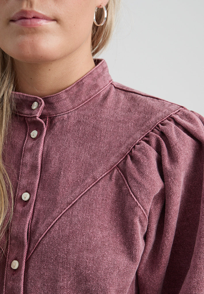 Minus MSNew Solene Denim Shirt Shirt 4009 Andorra Red