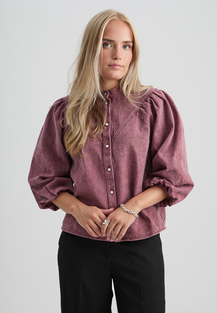Minus MSNew Solene Denim Shirt Shirt 4009 Andorra Red