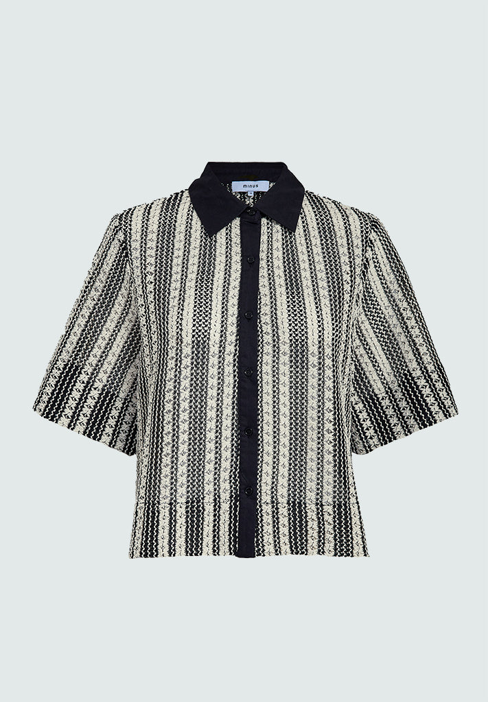 Minus MSNila Shirt Shirt 100S Black Striped
