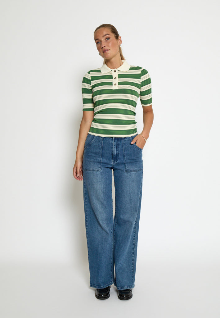 Minus MSPammie T-Shirt T-Shirt 3835S Rifle Green Striped