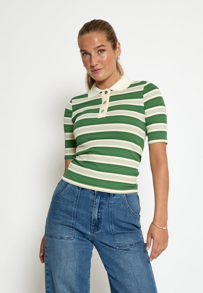 Minus MSPammie T-Shirt T-Shirt 3835S Rifle Green Striped