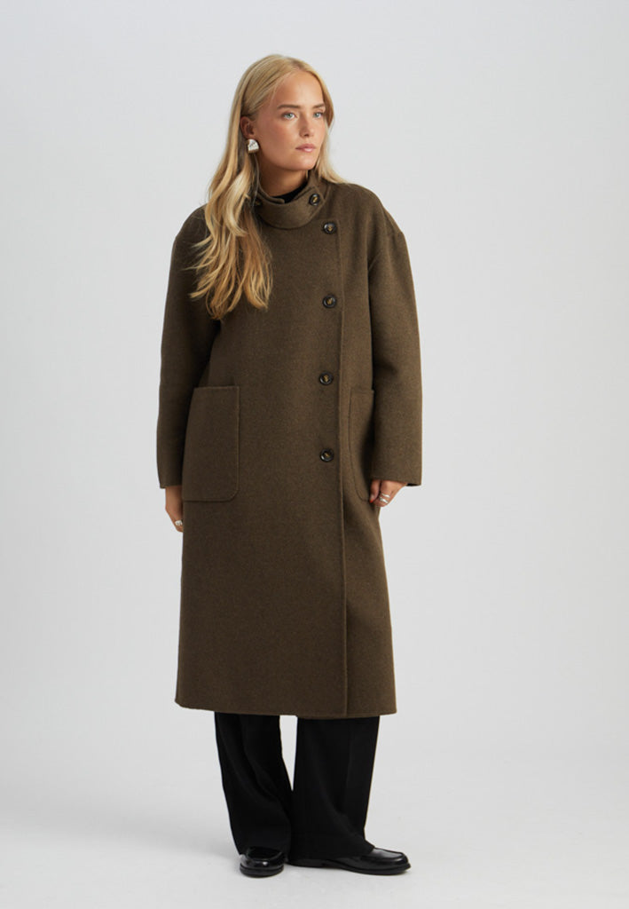 Minus MSPaula Coat Coat 5661M SLATE BROWN MEL
