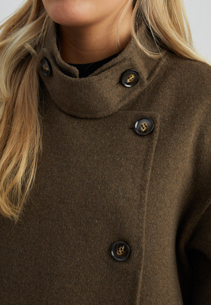 Minus MSPaula Coat Coat 5661M SLATE BROWN MEL