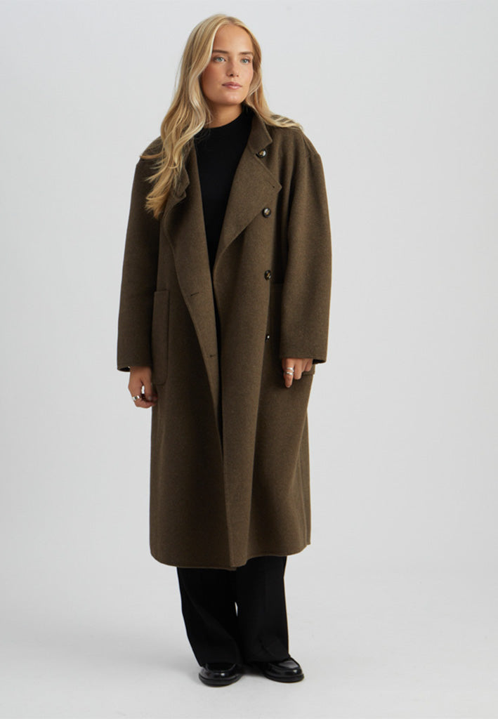 Minus MSPaula Coat Coat 5661M SLATE BROWN MEL