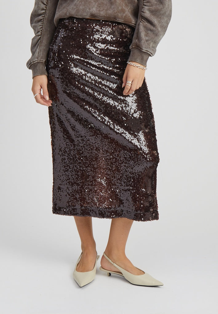 Minus MSPetra Midi Skirt Skirt 5618 Bracken Brown