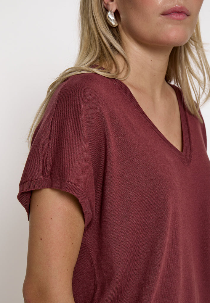Minus MSPeyton Batsleeve Knit T-Shirt Pullover 4009 Andorra Red
