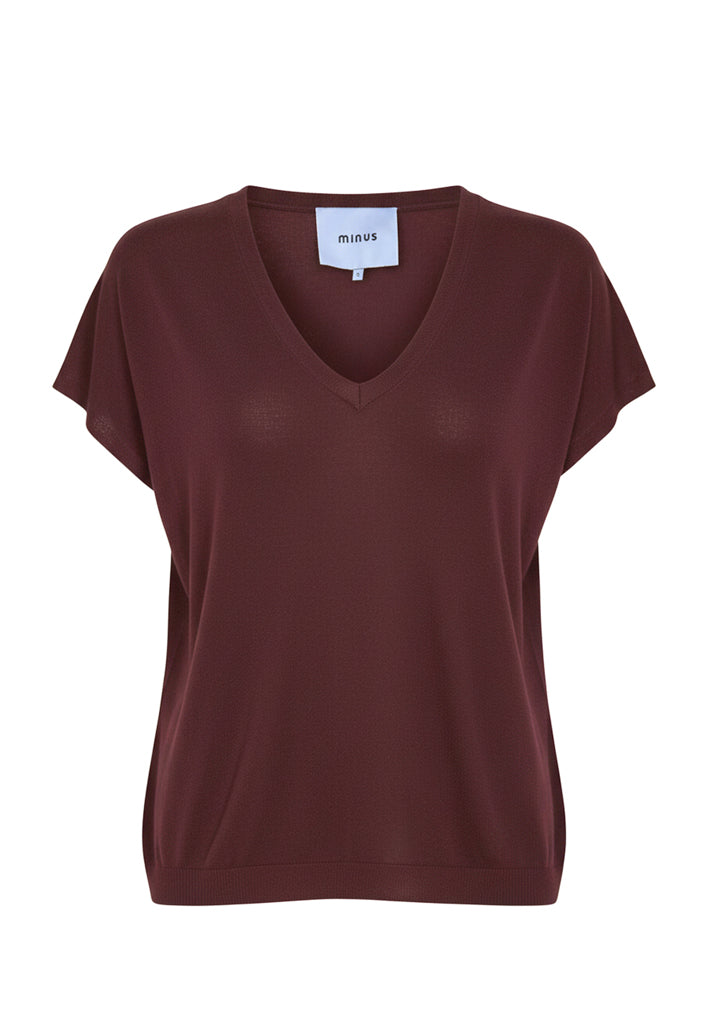 Minus MSPeyton Batsleeve Knit T-Shirt Pullover 4009 Andorra Red